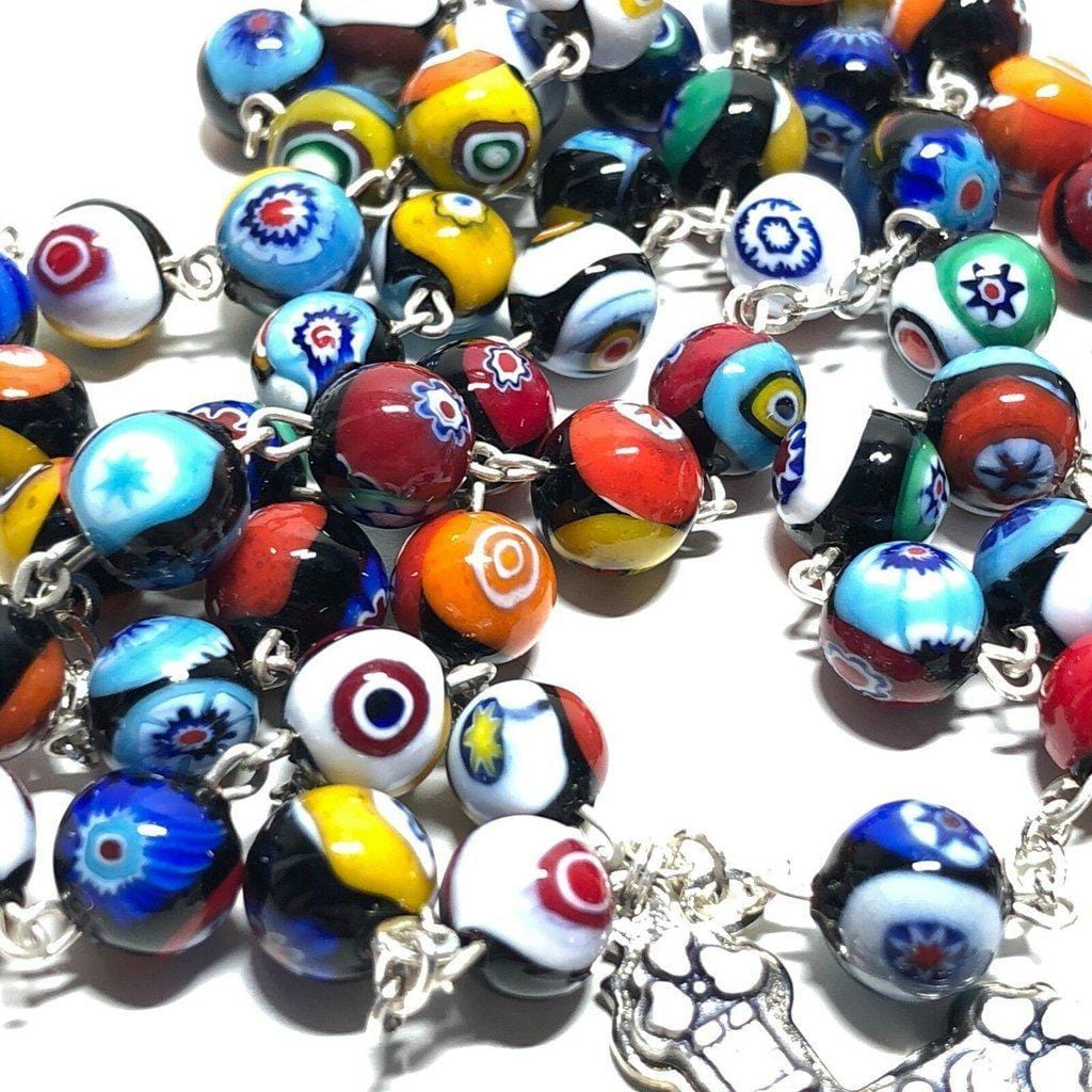 Venetian Glass Murrina Millefiori Glasswork Rosary Blessed By Pope | Catholically