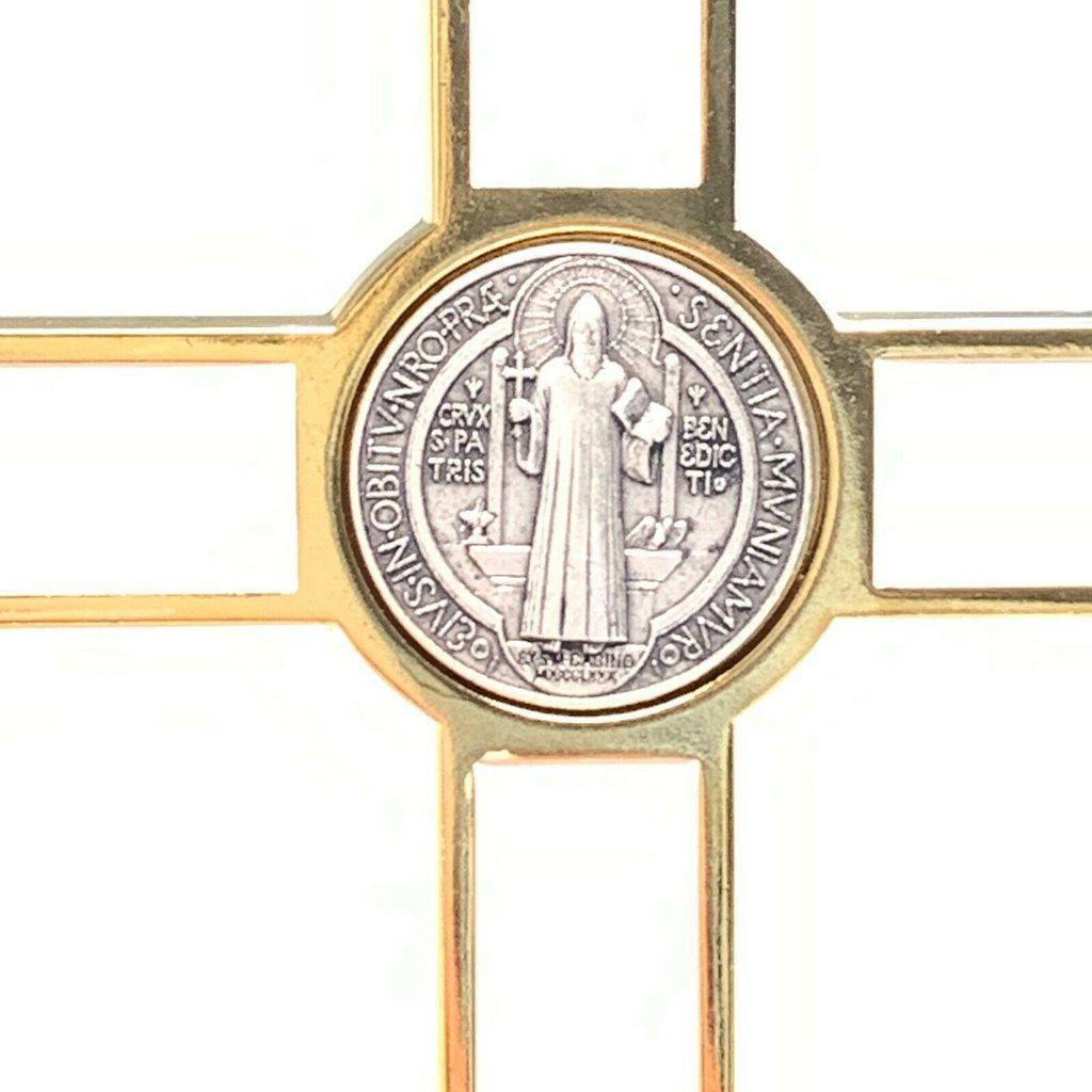 White 5" St. Benedict Cross Crucifix -Exorcism -Saint -Blessed -San Benito | Catholically