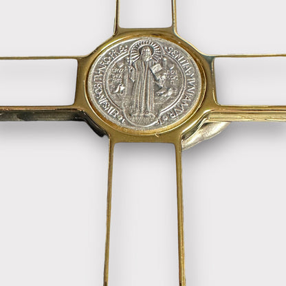 White 7.5" St. Benedict Cross Crucifix -Exorcism -Saint -Blessed -San Benito | Catholically