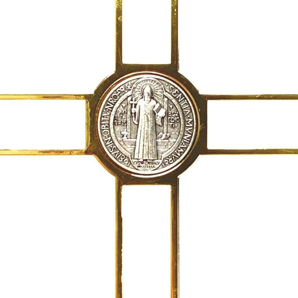 White Glow In The Dark 5" St. Benedict Golden Cross Crucifix -Exorcism | Catholically