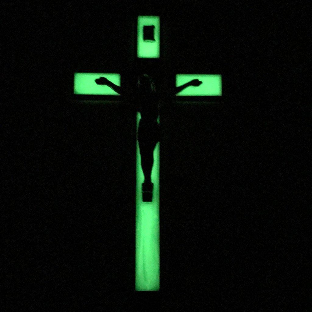 White Glow In The Dark 5" St. Benedict Golden Cross Crucifix -Exorcism | Catholically