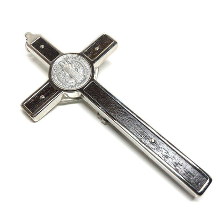 Wood 4.5" Saint St. Benedict Wall Crucifix - Exorcism- Cross - Blessed By Pope | Catholically