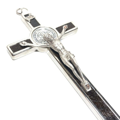 Wood 4.5" Saint St. Benedict Wall Crucifix - Exorcism- Cross - Blessed By Pope | Catholically