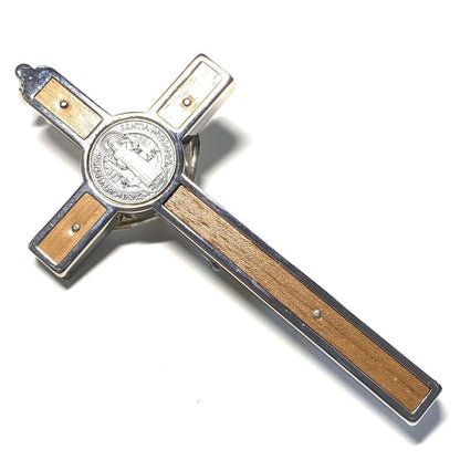 Wood 4.5" St. Benedict Wall Crucifix - Exorcism- Cross - Blessed By Pope | Catholically
