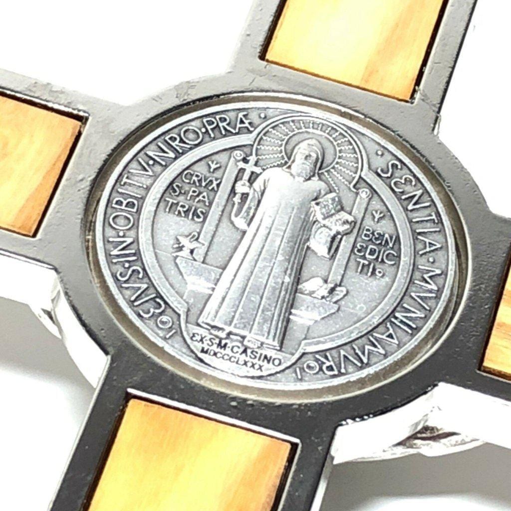 Wood 7.5" St. Benedict Huge Wall Crucifix - Exorcism- Cross - Blessed By Pope | Catholically