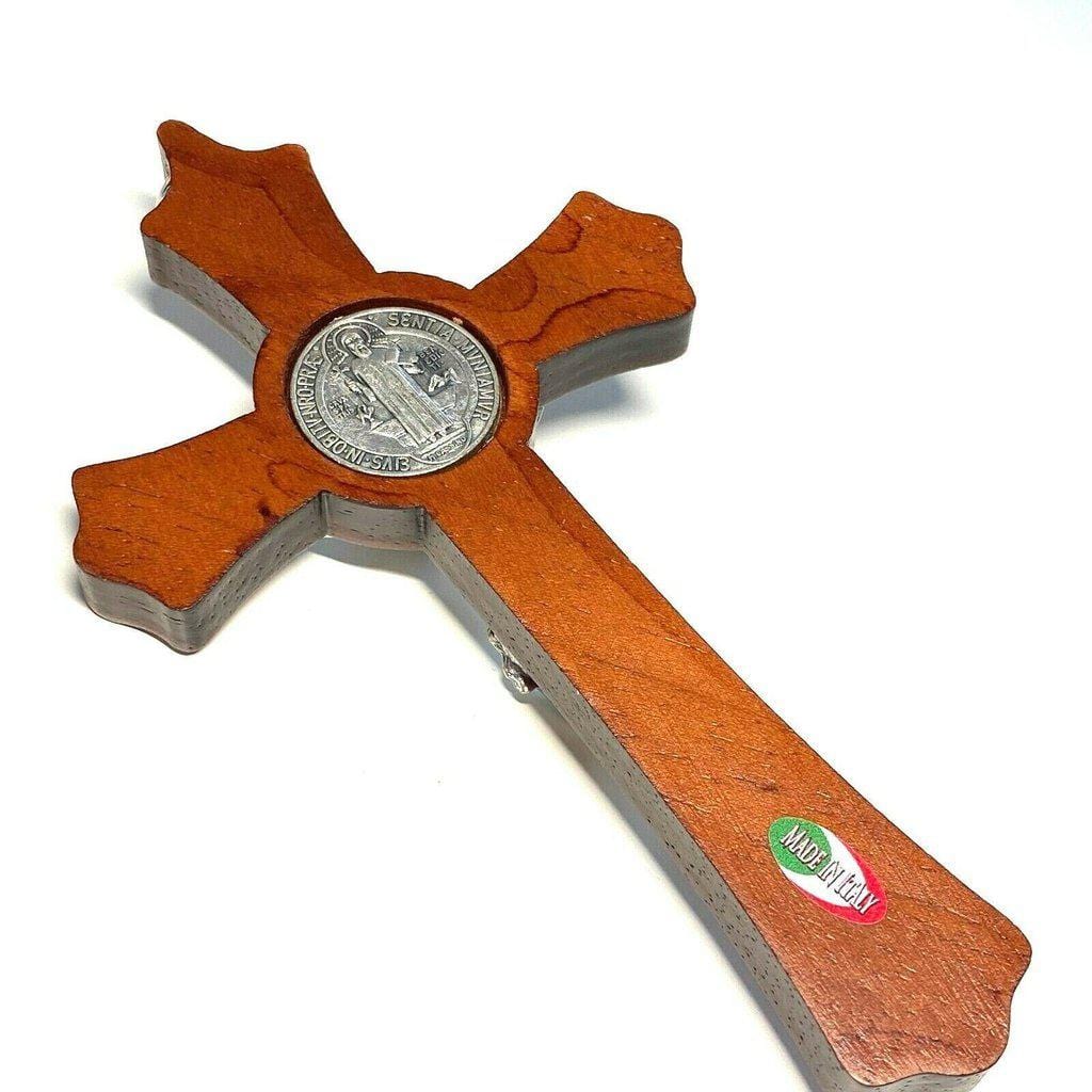 Wood Wall Hanging Cross - Crucifix - Blessed - St. Benedict - Corpus - Wooden | Catholically
