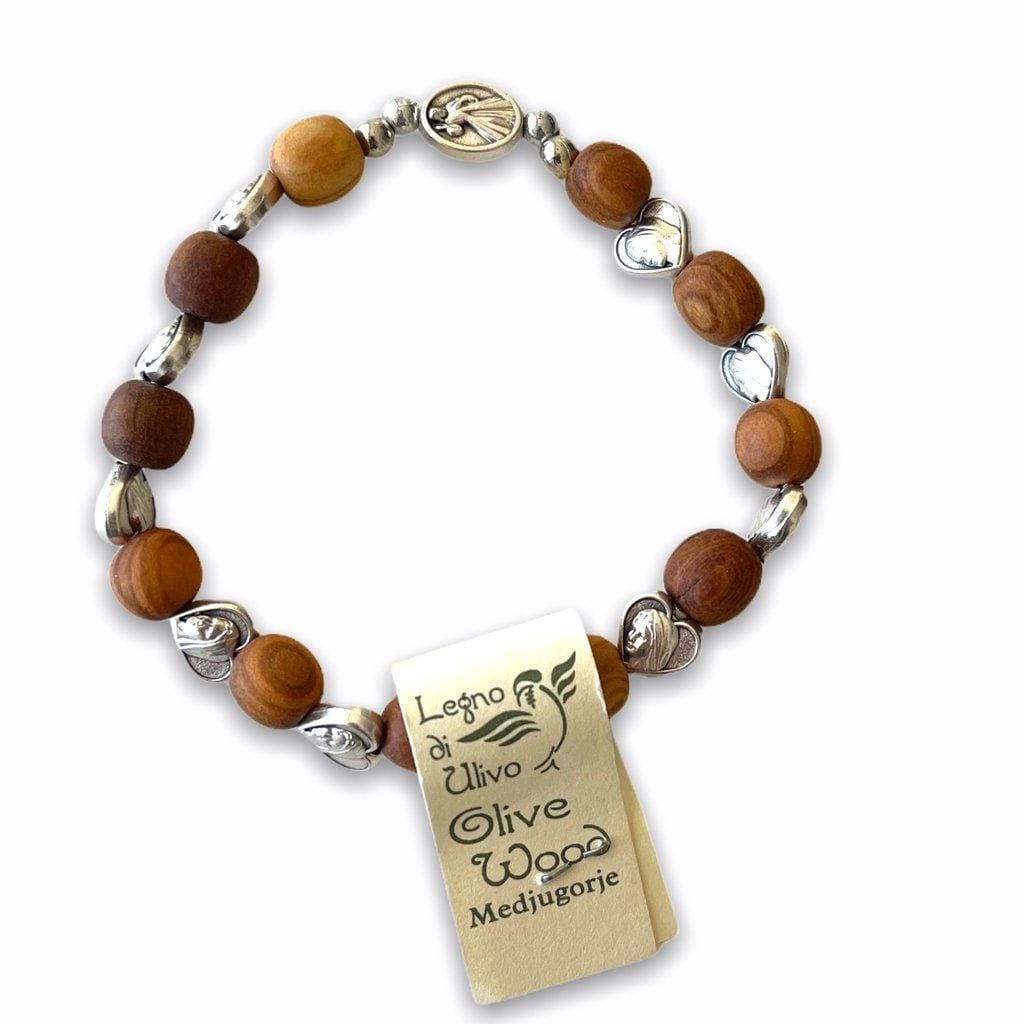 Wooden Bracelet Our Lady Virgin Mary - Olive Wood Medjugorje - Pope Francis | Catholically