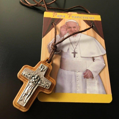 Wooden Pope Francis Pectoral Cross - Crucifix - Blessed - Parts - Pendant | Catholically