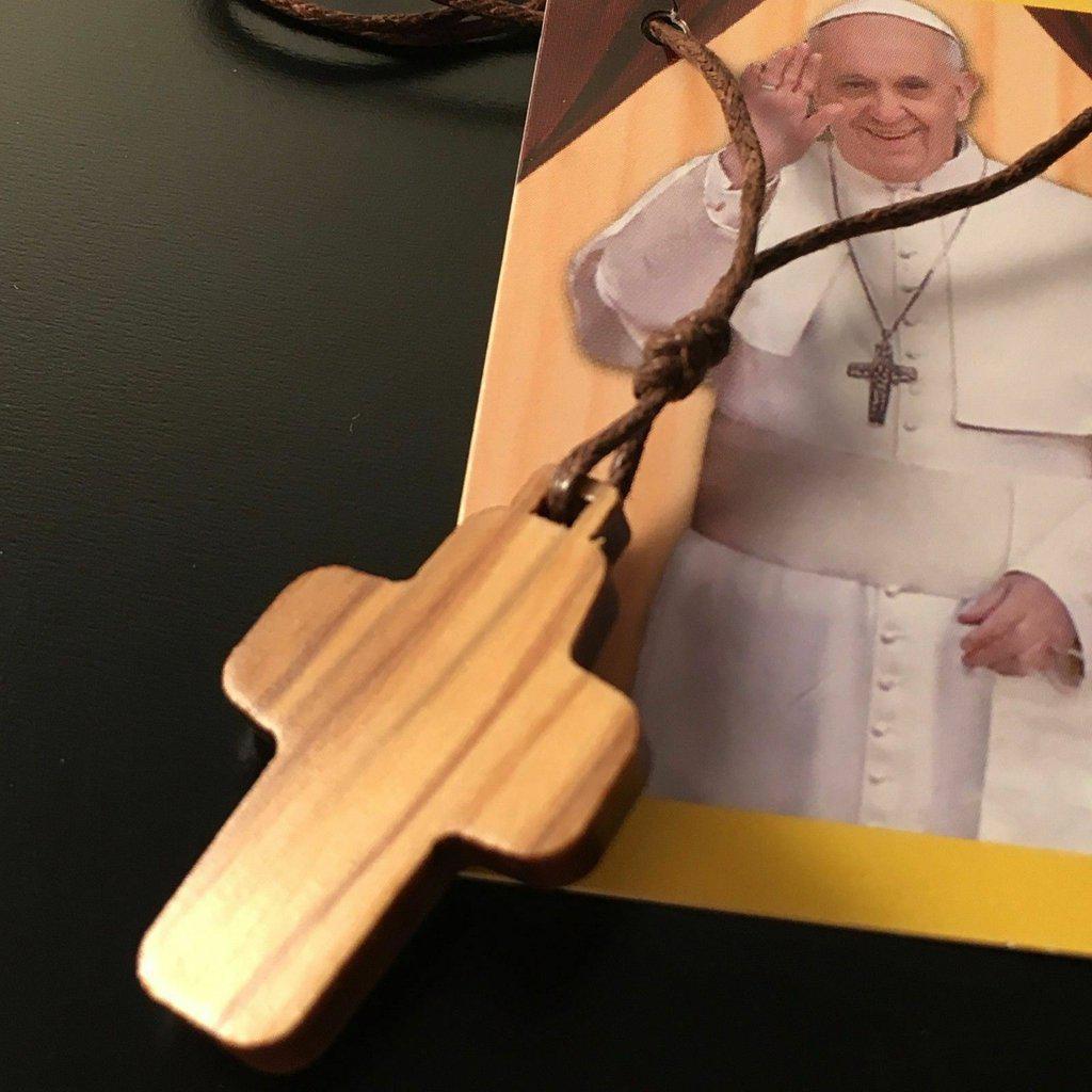 Wooden Pope Francis Pectoral Cross - Crucifix - Blessed - Parts - Pendant | Catholically