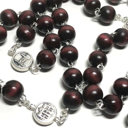 Wooden Rosary -Pope Francis -Good Pastor Cross - Blessed By Pope | Catholically