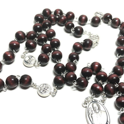 Wooden Rosary -Pope Francis -Good Pastor Cross - Blessed By Pope | Catholically