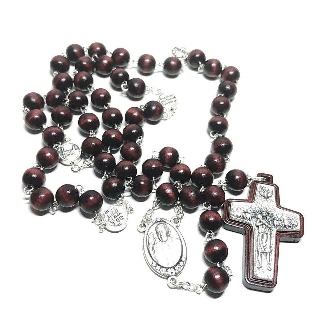 Wooden Rosary -Pope Francis -Good Pastor Cross - Blessed By Pope | Catholically